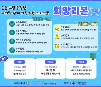 은둔·고립 중장년 사회적 관계 회복 지원 프로그램 '희망리본' 집단심리상담 진행 이미지