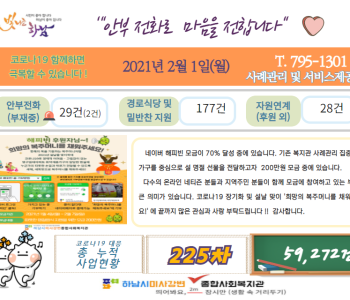 2월 1일 코로나19 극복! 안부전화로 마음을 전합니다. 이미지